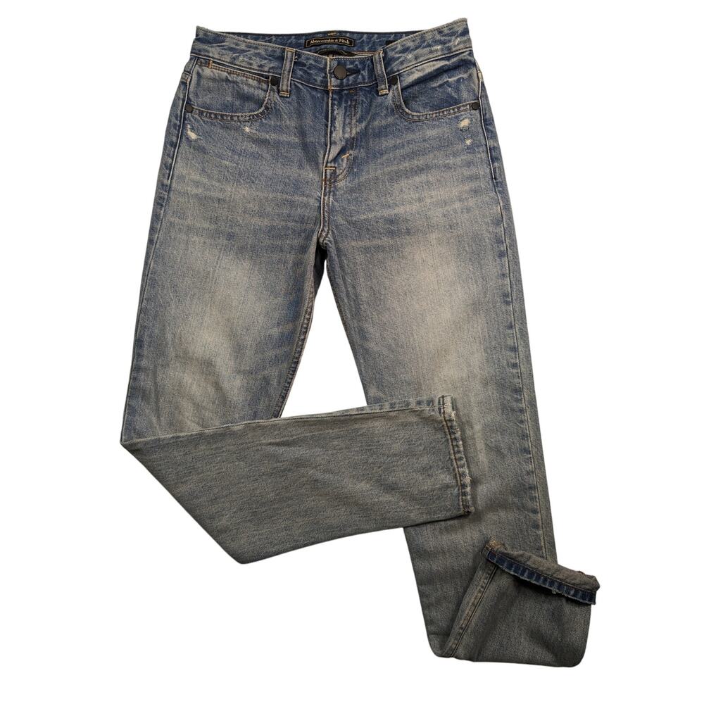 Abercrombie Jeans Women's 24W 28L Signature Ankle Straight Denim 90's Y2K Preppy - Picture 2 of 12